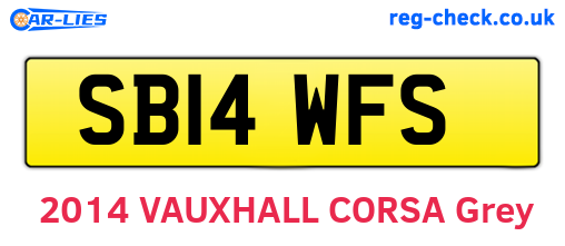 SB14WFS are the vehicle registration plates.