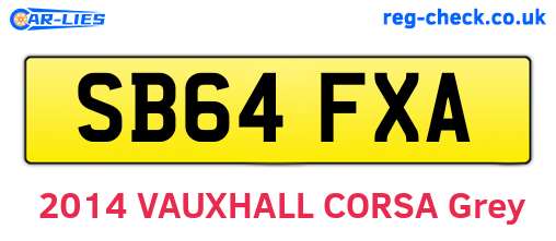SB64FXA are the vehicle registration plates.