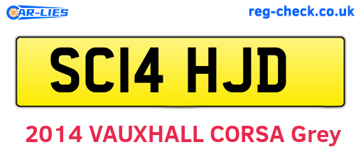 SC14HJD are the vehicle registration plates.