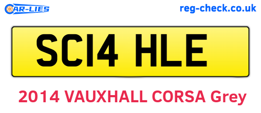 SC14HLE are the vehicle registration plates.