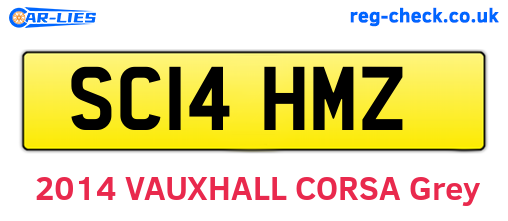 SC14HMZ are the vehicle registration plates.
