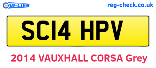 SC14HPV are the vehicle registration plates.