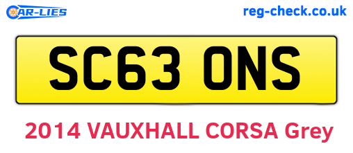 SC63ONS are the vehicle registration plates.