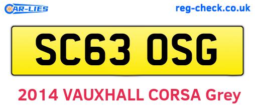 SC63OSG are the vehicle registration plates.