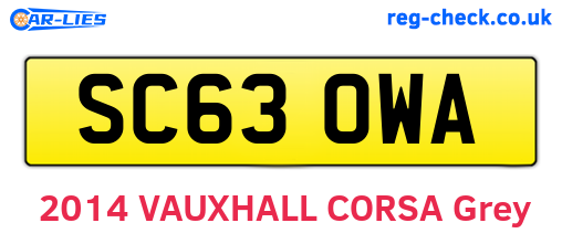 SC63OWA are the vehicle registration plates.