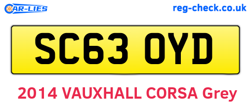 SC63OYD are the vehicle registration plates.