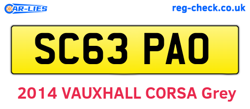 SC63PAO are the vehicle registration plates.