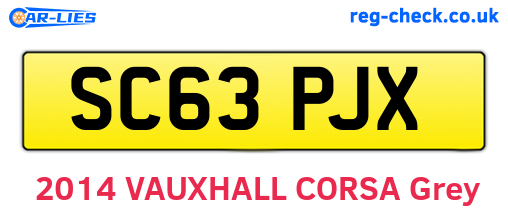 SC63PJX are the vehicle registration plates.