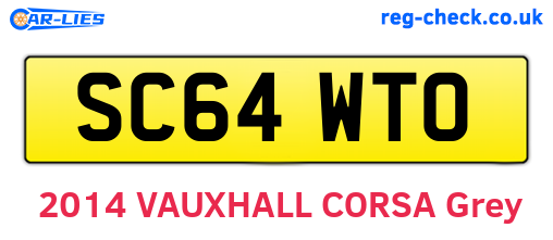 SC64WTO are the vehicle registration plates.