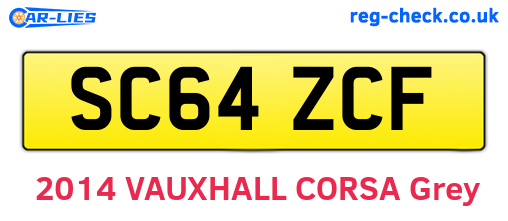 SC64ZCF are the vehicle registration plates.