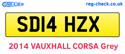 SD14HZX are the vehicle registration plates.