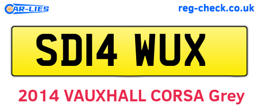 SD14WUX are the vehicle registration plates.