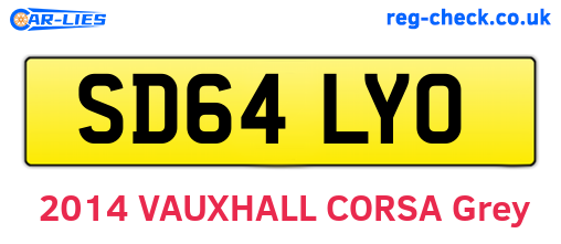 SD64LYO are the vehicle registration plates.