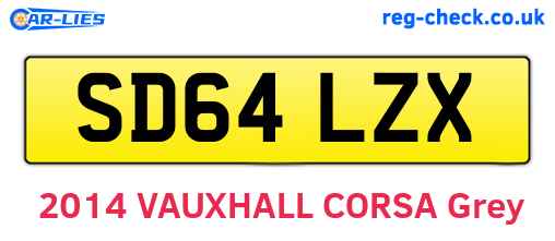 SD64LZX are the vehicle registration plates.