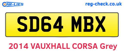 SD64MBX are the vehicle registration plates.
