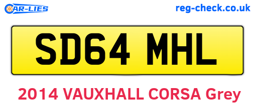 SD64MHL are the vehicle registration plates.