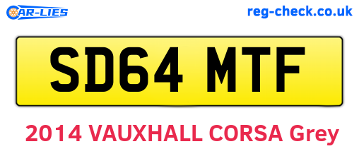 SD64MTF are the vehicle registration plates.