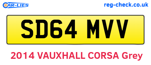 SD64MVV are the vehicle registration plates.