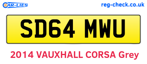 SD64MWU are the vehicle registration plates.