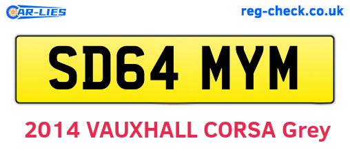 SD64MYM are the vehicle registration plates.