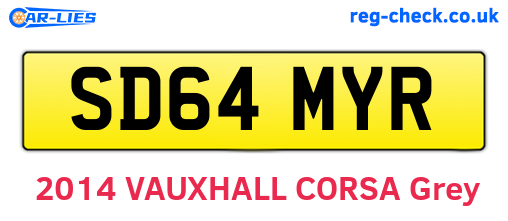 SD64MYR are the vehicle registration plates.