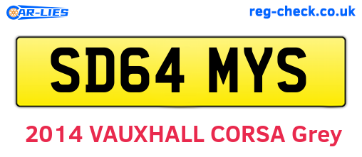SD64MYS are the vehicle registration plates.