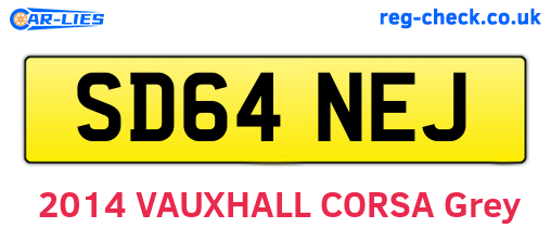 SD64NEJ are the vehicle registration plates.