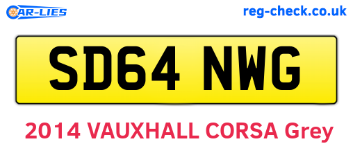 SD64NWG are the vehicle registration plates.