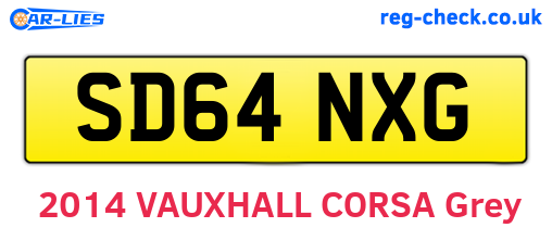 SD64NXG are the vehicle registration plates.