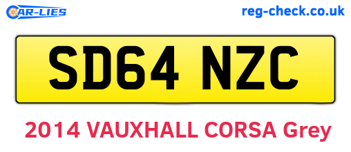 SD64NZC are the vehicle registration plates.