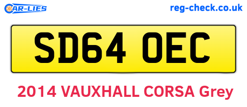 SD64OEC are the vehicle registration plates.