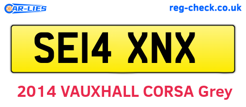 SE14XNX are the vehicle registration plates.