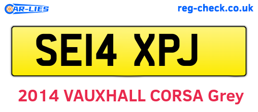 SE14XPJ are the vehicle registration plates.