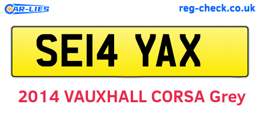 SE14YAX are the vehicle registration plates.