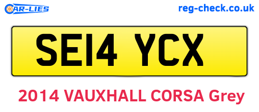 SE14YCX are the vehicle registration plates.