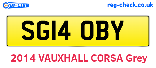 SG14OBY are the vehicle registration plates.