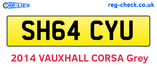 SH64CYU are the vehicle registration plates.