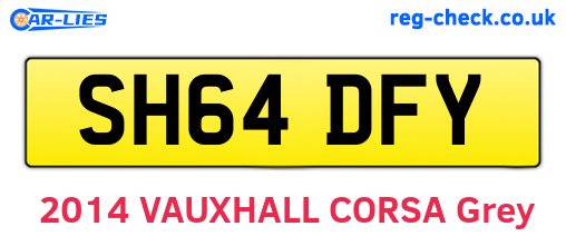 SH64DFY are the vehicle registration plates.
