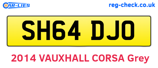 SH64DJO are the vehicle registration plates.