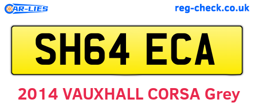 SH64ECA are the vehicle registration plates.