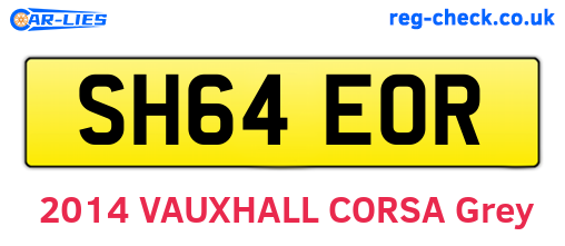 SH64EOR are the vehicle registration plates.