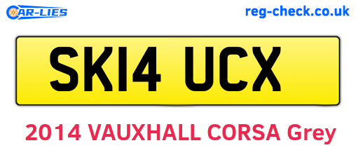 SK14UCX are the vehicle registration plates.