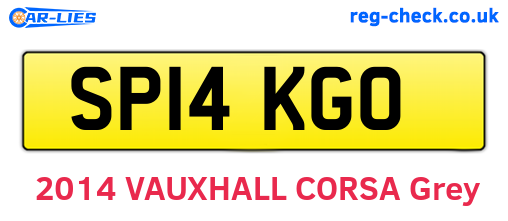 SP14KGO are the vehicle registration plates.