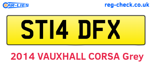 ST14DFX are the vehicle registration plates.