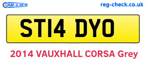 ST14DYO are the vehicle registration plates.