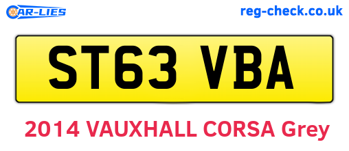 ST63VBA are the vehicle registration plates.