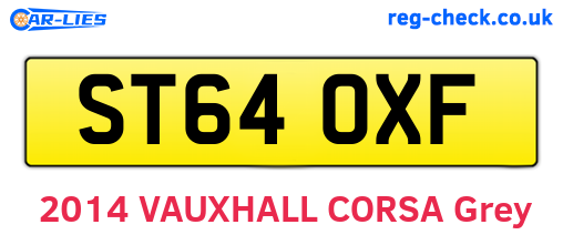 ST64OXF are the vehicle registration plates.