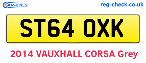 ST64OXK are the vehicle registration plates.