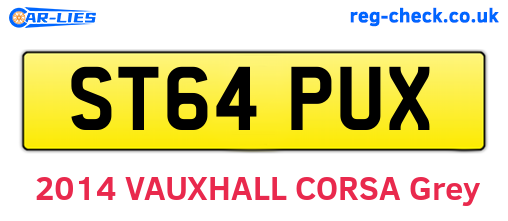 ST64PUX are the vehicle registration plates.