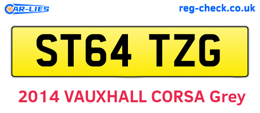 ST64TZG are the vehicle registration plates.